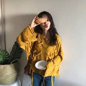 Oober Swank Holey & Ribbon Sweater | Small